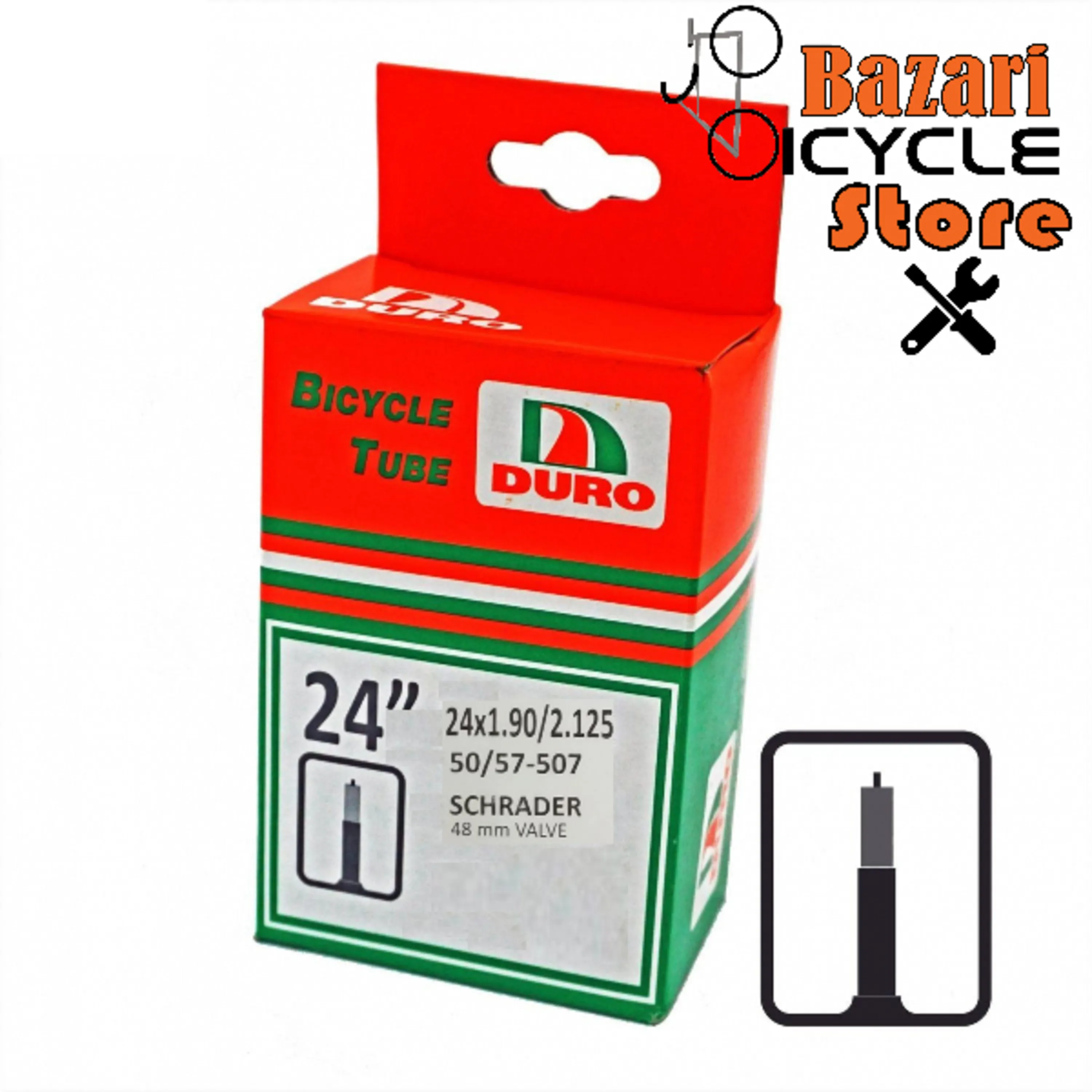 تیوب دورو(DURO) سایز 24X1.90/2.125 والف آمریکایی